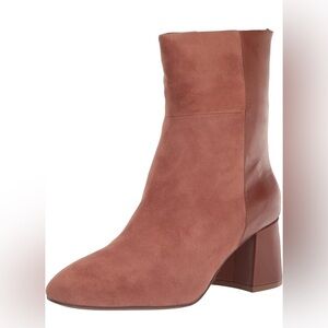Seychelles Uneasy Ankle Boot Cognac Suede & Leather Sz‎ 6 Comfort Walking Brown